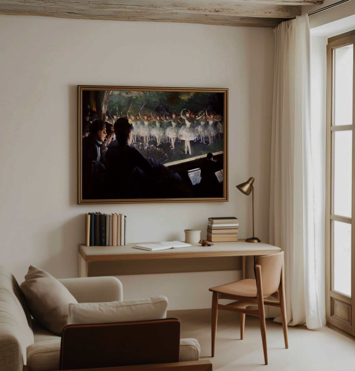 The White Ballet by Everett Shinn, framed print mockup